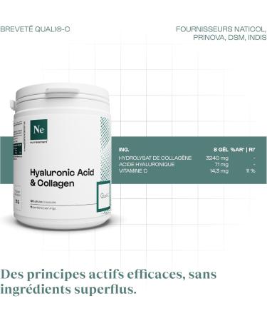 Nutrielement - Collagen & Hyaluronic Acid - 120 capsules - Naticol Marine Collagen Hyaluraunic Acid Vitamin C Quali C - Dietary supplement Skin Beauty - Joints - Buy Online on GoSupps.com