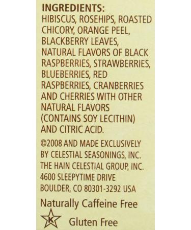 Celestial Seasonings Wild Berry Zinger Herbal Tea - Caffeine Free, 20 Bags - 1.7 oz - Buy Online on GoSupps.com