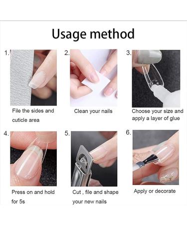 240PCS Medium Square Gel Nail Tips Set - Pre-Buffed Artificial Nails Kit - Buy Online on GoSupps.com