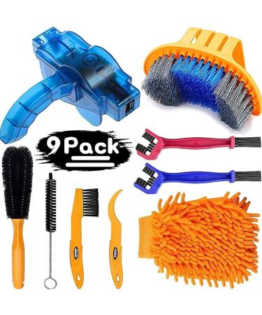 focopot Bike Cleaning Kit (9pcs), Including Chain Cleaner for Cycling,Bicycle Clean Brush Tools for Mountain/MT/Road/BMX Bike
