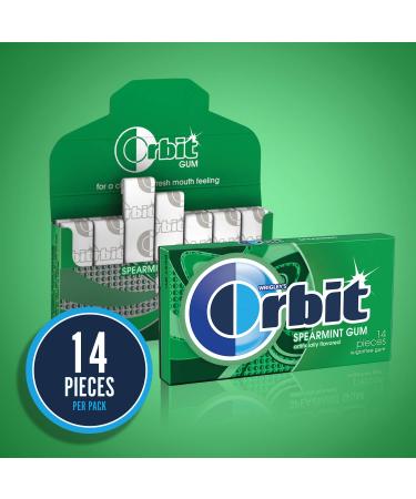 ORBIT Spearmint Sugarfree Chewing Gum 14 Pieces, Pack of 12 - Buy Online on GoSupps.com