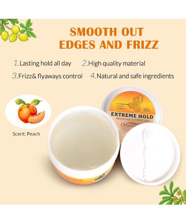 Orientfashion Locks Braid Gel - Extreme Hold for Braids, Locks, Twists, Cornrows | Smooths, Tames Frizz | No Flaking, Long Lasting Shine | Peach 8.8oz - Buy Online on GoSupps.com