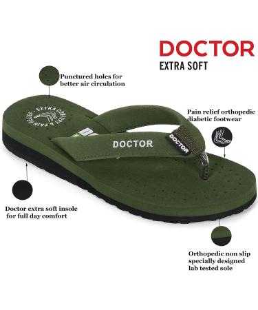 DOCTOR EXTRA SOFT Women's Ortho Care Orthopaedic Diabetic Flipflops OR-D-16 Olive - Buy Online on GoSupps.com