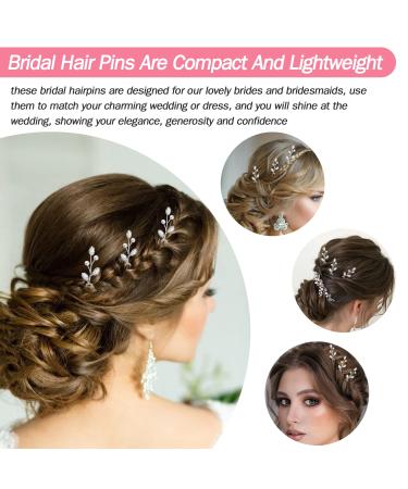 Wedding Hair Pins Set - 8 PCS Silver Bridal Accessories for Women, Brides, Bridesmaids, and Flower Girls - Buy Online on GoSupps.com