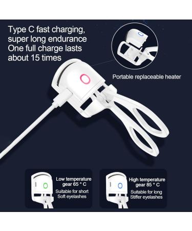OURECO Heated Eyelash Curler Electric Eyelash Curlers USB Rechargeable Eye Lash Curler Quick Pre-Heat 2 Heating Modes Natural Curling Eye Lashes - Buy Online on GoSupps.com