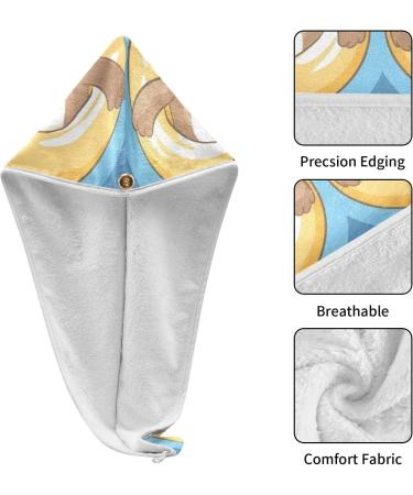 Bear Swimming Mushroom Hair Towel 2 Pack - Super Absorbent Quick Dry Hair Turbans for Women & Girls - Buy Online on GoSupps.com