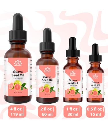 Relaxcation Guava Seed Oil | Cold Pressed Natural Oil for Face Hair Nails | Lightweight Botanical | Skin & Body Oil | Vegan | Glass Bottle (4 oz) 4 Fl Oz (Pack of 1) - Buy Online on GoSupps.com