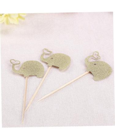 Cabilock 3pcs Elephant Cupcake Picks Fruit Cake Cupcake Topper Cake Toothpick Topper Cocktail Picks Fruitcakes Baby Shower Jungle Animal Toppers Dessert Topper Food Makeup Wedding Golden 10.00X5.30X0.20CM - Buy Online on GoSupps.com