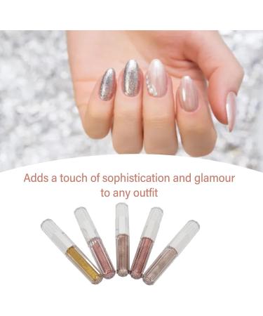 Mirror Nail Polish 5 Colors Metallic Gel Nail Polish Set Metallic Gel Nail Polish Metallic Nail Polish Effect Long Lasting Gorgeous Glossy Nail Art Decoration for DIY Salon Home - Buy Online on GoSupps.com