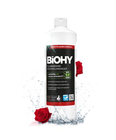Biohy Glaskeramik hob field (1l bottle) |Ceranfeldreiniger for the kitchen |High gloss fat solder without scratches |Kitchen cleaner as a supplement to the Ceranium field scraper |Biologically degradable 1 l (1 Pack)
