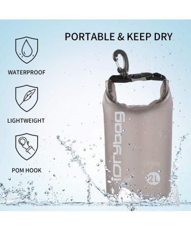 IDRYBAG Clear Waterproof Dry Bag 2L/5L/10L/15L/20L - Lightweight Dry Sack for Water Sports - Ideal for Kayaking, Boating, Swimming - Black Caffeine - Buy Online on GoSupps.com