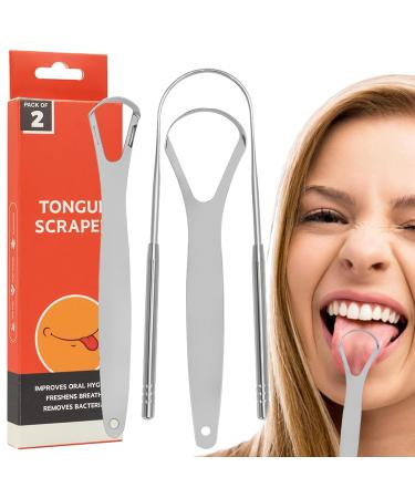 Premium Stainless Steel Tongue Cleaner & Scraper | Portable Metal Tongue Brush for Bad Breath Reduction | LNHGH - Buy Online on GoSupps.com