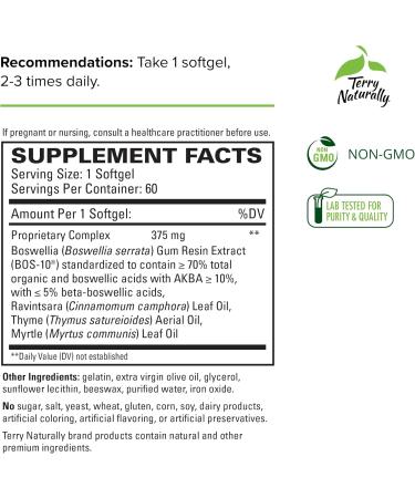 Terry Naturally BosMed Respiratory Support - Herbal Lung Supplement for Bronchial Health - 60 Softgels - International Shipping Available - Buy Online on GoSupps.com
