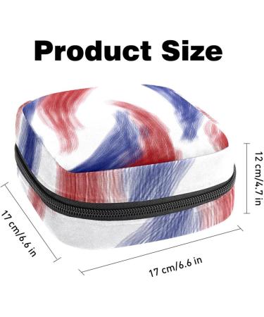 Shop Stylish Abstract Blue and Red Women s Menstrual Pad Storage Bag - Portable Zip Pocket for Teens & Women - Buy Online on GoSupps.com