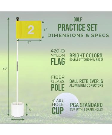 WATSY Mini Golf Flagstick Practice Set - Portable 2-Section Design with Putting Hole Cup - For Backyard Home Training - Numbered Set of 3 - Buy Online on GoSupps.com