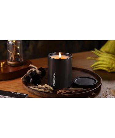 DOWAN 8oz Black Ceramic Jar Scented Candle - Rich Lavender Woods Wood Wick 45+ Hours - Non-Toxic Decor for Men's Cave & Bedroom - Buy Online on GoSupps.com
