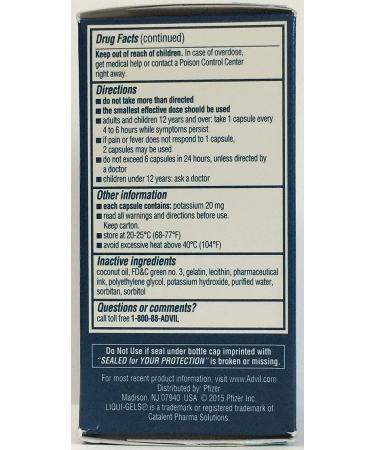 Advil Liqui-Gels 200mg - 40 Liquid Gel Capsules | Pain Reliever & Fever Reducer - Buy Online on GoSupps.com