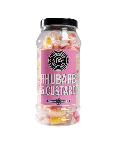 Rhubarb & Custard - 385g by Turners Sweet Shop Traditional Retro Gift Jar Classic Original Pick & Mix Sweets Quality Confectionary Fantastic Gifts for Him Her or Them