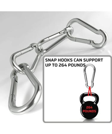 6 Pack of 2 1/4 Inches Stainless Steel Safety Spring Snap Hook Carabiner  Multi-Purpose Heavy Duty Stainless Steel Carabiner Clips for Keys Swing Set Camping Fishing Hiking Traveling - Buy Online on GoSupps.com