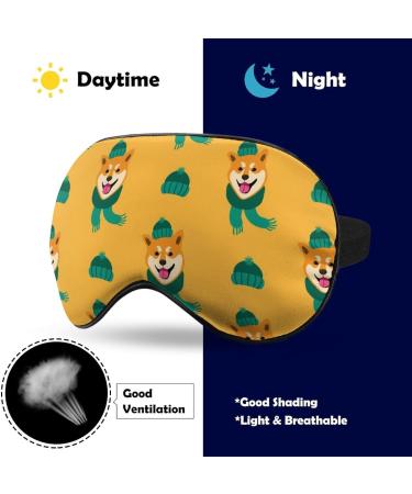 Shiba Inu Dog Sleep Mask - Funny Eye Cover for Sleeping - Adjustable Strap - Blocks Light for Night Travel - Men and Women - Buy Online on GoSupps.com