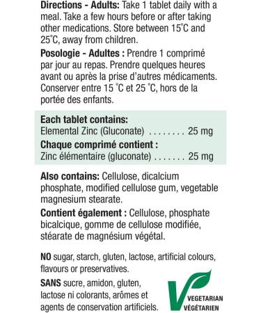 Jamieson Laboratories Zinc 25mg: Boost Immunity & Support Overall Health - Buy Online on GoSupps.com