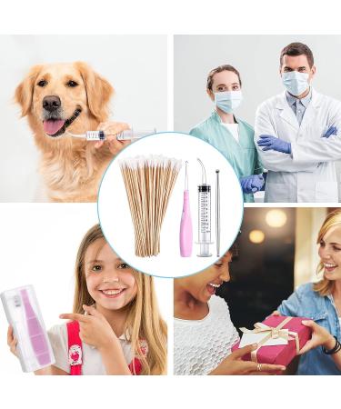 Complete Tonsil Stone Removal Set - Stainless Steel Tool, LED Remover, Swabs, Irrigator Syringe - Pink - Buy Online on GoSupps.com