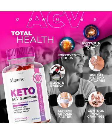Algarve Keto ACV Gummies - Advanced Algarve Apple Cider Vinegar Gummy Bears Formula for Health - 30 Days Supply - Buy Online on GoSupps.com