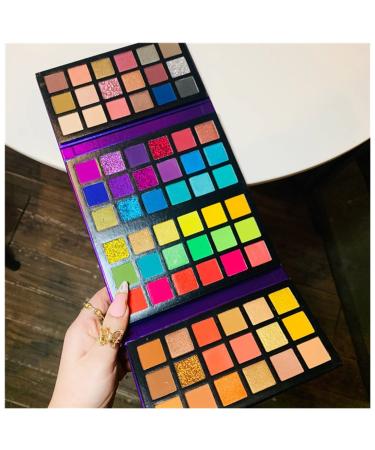 JOYTILLGU Beauty Palette 72 Colors Matte Glitter Eyeshadow Palette Colorful Eyeshadow Neon Eye Pigments Makeup Palette Eyeshadow Palette 1PC