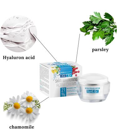 BODI BEAUTY BA Whitening Face Cream with Hyaluronic Acid Niacinamide Chamomile Lightens Freckles on Face with 21% Whitening Concentrate 50ml - Buy Online on GoSupps.com