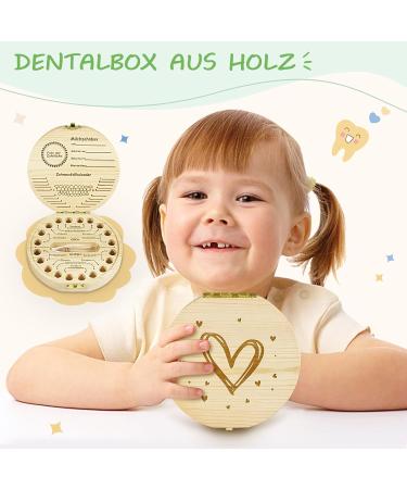 Qetlavee Wooden Tooth Box with Tweezers - Milk Teeth Storage & Souvenir Gift for Babies | Heart-Shaped Keepsake for Boys & Girls - Buy Online on GoSupps.com