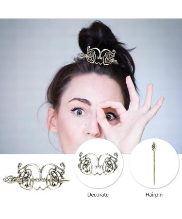 Minkissy Vintage Retro Viking Hair Clips - Elegant Metal Headdress & Creative Hair Accessories for Women - 2 Pieces - Buy Online on GoSupps.com