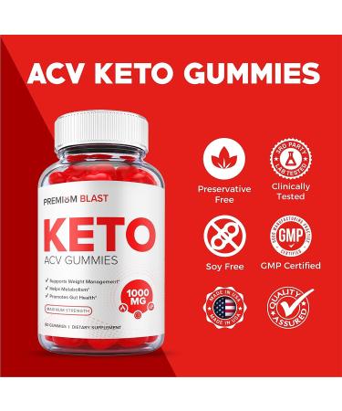 Premium Blast Keto Gummies - Vegan Formula with ACV - 60 Advanced Weight Loss Gummies - Buy Online on GoSupps.com