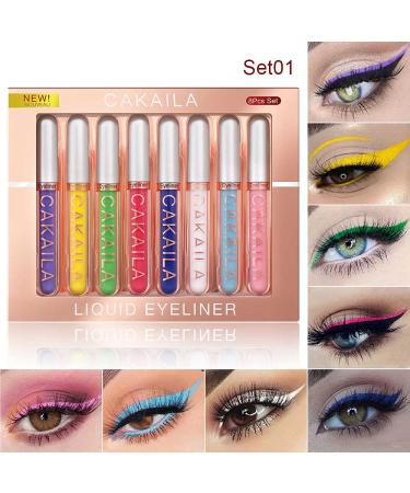 EVpct 8 Colors Matte Liquid Eyeliner Set - Waterproof Colorful Eye Liners with Stamps Shapes for Women - Buy Online on GoSupps.com