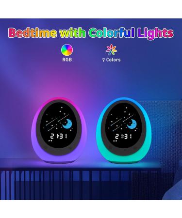 Kids Alarm Clock Toddler Sleep Training Clock with Sun & Moon Sound Machine Night Light Time to Wake Alarm Clock for Children - Buy Online on GoSupps.com