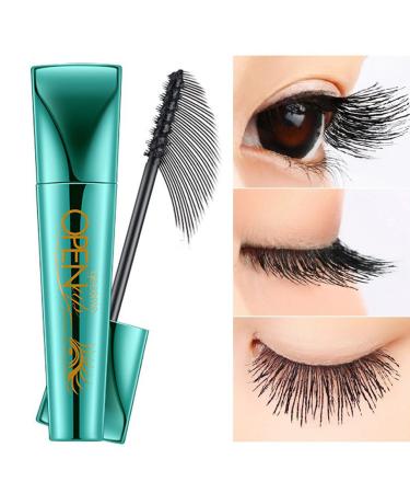 GECOMO Mascara Lash 4D Mascara Waterproof Fiber Mascara Liquid Lash Mascara Thick Eyelash Long Lasting Smudge-Proof with 360 Degrees Spiral Brush (Black Set)