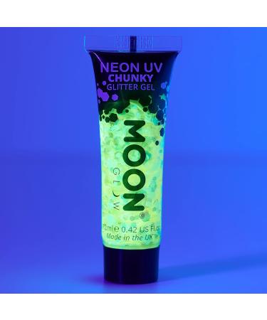Neon UV Yellow Chunky Glitter Gel - 12ml | Face & Body Glitter - Buy Online on GoSupps.com