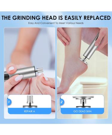 Electric Foot File Hard Skin Remover 2 in 1 Professional Electric Foot Pedicure Tools with 6 Speed Adjustable Foot Callus Remover for Dry Dead Skin Cracked Heels Adjustable Forward & Reverse - Buy Online on GoSupps.com