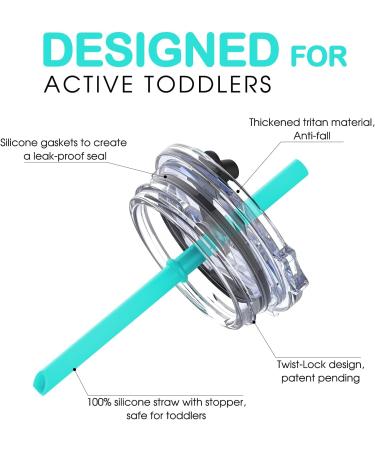 Signice Kids Cups with Straw Lid 2 Pack - Leak Proof 8.5 Oz Stainless Steel Tumbler for Toddlers - BPA Free Baby Smoothie Cup - Vacuum Insulated - Aqua & Blue - Buy Online on GoSupps.com