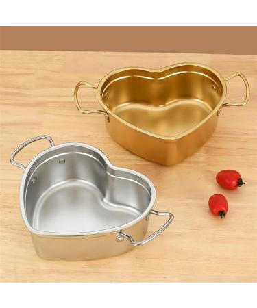 TREGOO Pan Heart-Shaped Stainless Steel Saucepan Kitchen Frying Pan Soup Ramen Seafood Cooking Pots Household Kitchenware Utensils - Buy Online on GoSupps.com