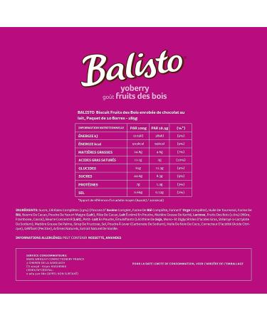 Balisto Yoberry Cereal and Milk Chocolate Biscuit Bar - Wild Fruit Flavor - Pack of 10 x 18.5 g - Buy Online on GoSupps.com