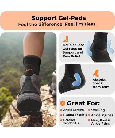 Buy DR. BRACE ELITE Ankle Brace with Strap - Black XX-Large | Premium Support & Comfort for International Shipping - Buy Online on GoSupps.com
