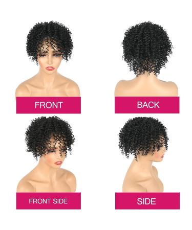 Curly Hair Topper with Clip-in Bangs - Matthia Short Kinky Curly Synthetic Hair Extensions - Buy Online on GoSupps.com
