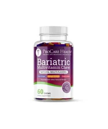 ProCare Health | Bariatric Multivitamin | Soft Chew | 22.5mg Iron | Individually Wrapped | Multi-Flavor | Cran-Grape Mango-Orange Cherry-Lime | 60 Count | 1 Month Supply
