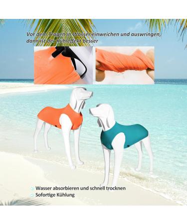 Kickred 2 Pack Dog Cooling Shirts - Ultra-Light Breathable Ice Vests for Medium Dogs | Instant Cooling Pet Clothes in Peacock Blue & Orange Red - Buy Online on GoSupps.com