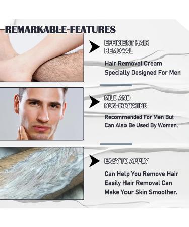 Men's Hair Removal Cream for Body & Face | Moisturizing Depilatory Cream for Coarse Hair | Gentle & Effective Hair Remover for All Skin Types - Intimate Care at Home - Buy Online on GoSupps.com