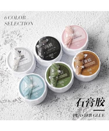 6 Colors Nail Art Plaster Paint Gel Kit Sand Texture Drawing No Need Top Coat/UV Nail Gel Polish/Lacquer Varnish 3D DIY - (Color: 5) - Buy Online on GoSupps.com