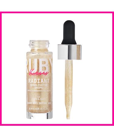 Ruby Kisses Radiant Drops - Champagne Shimmer Liquid Highlighter for Natural Glow | 0.39 Fl Oz | Buy Internationally - Buy Online on GoSupps.com