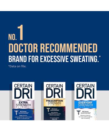 Certain Dri Extra Strength Clinical Antiperspirant Deodorant 3 Pack - Powder Fresh, 1.7oz - Hyperhidrosis Treatment for Men & Women - Buy Online on GoSupps.com