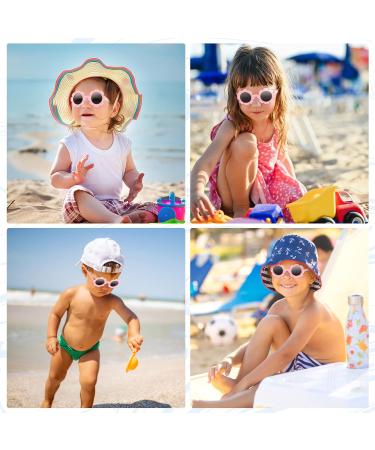 Hifot Baby Sunglasses with Strap - Cute Flower Polarized UV400 Protection for Infant Girls, 0-24 Months - Pink - Buy Online on GoSupps.com