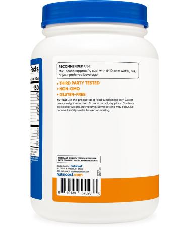 Nutricost Grass-Fed Whey Protein Concentrate - Chocolate Peanut Butter 2LBS | Non-GMO Post Workout Supplement - International Shipping Available - Buy Online on GoSupps.com